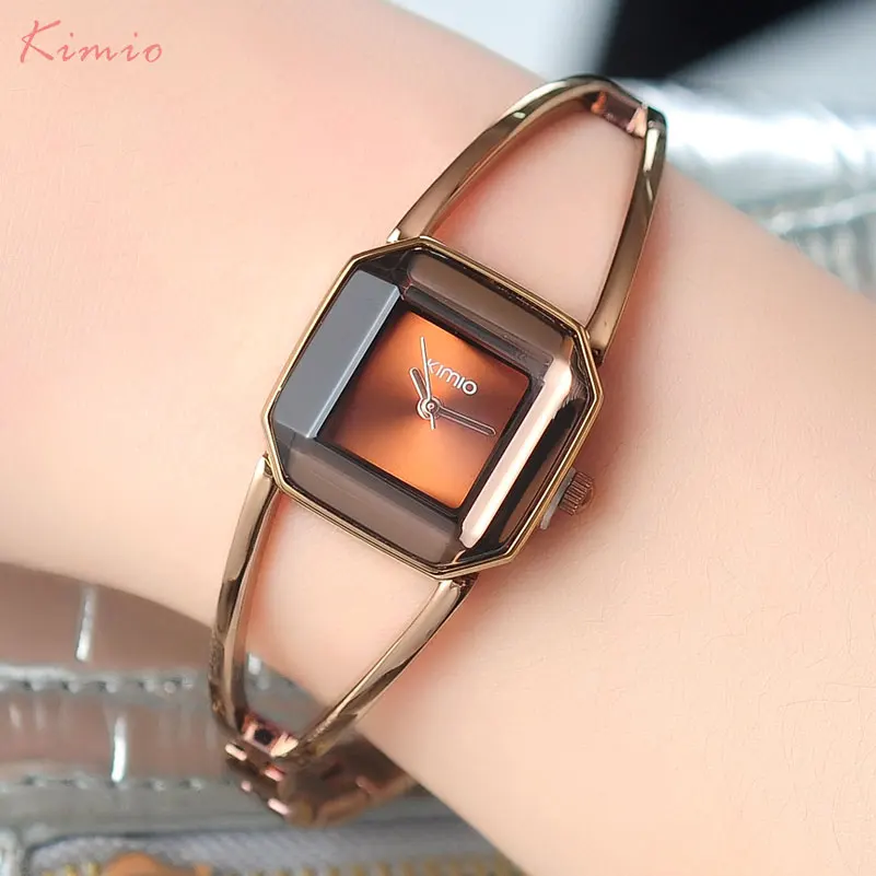 Модные женские кварцевые часы KIMIO бренд раскошный ремешок для часов 2017 подарок