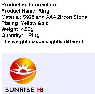 Восход HB 925 Серебряное кольцо желтый цвет золотистый покрытие юбилей лучший