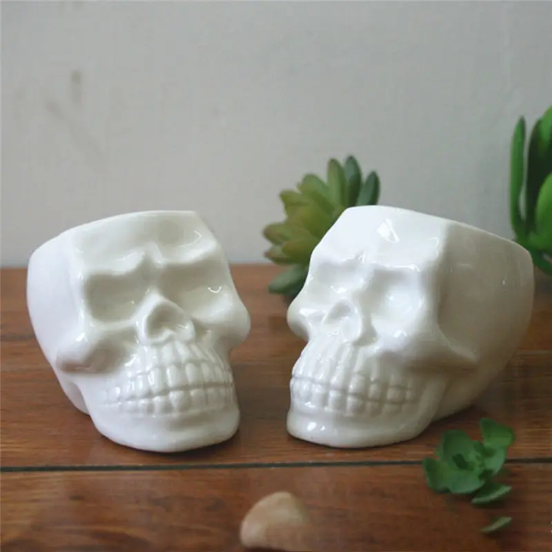 Мини керамическая кружка в форме черепа горшечные Цветочные растения горшок