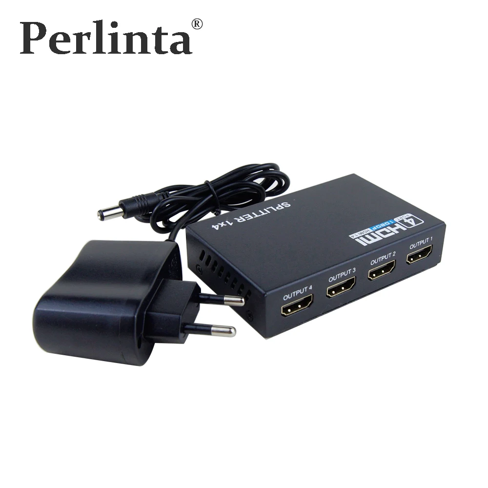 Perlinta HDMI переключатель сплиттер 1 до 4 способа с вилкой Мощность адаптер для HD ТВ DVD