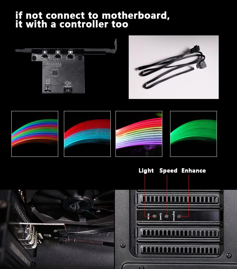 LIANLI Rainbow 5 в RGB удлинитель питания используется для 24PIN к материнской плате или 8PIN+ 8PIN к GPU/кабель передачи/Поддержка 3PIN коннектор