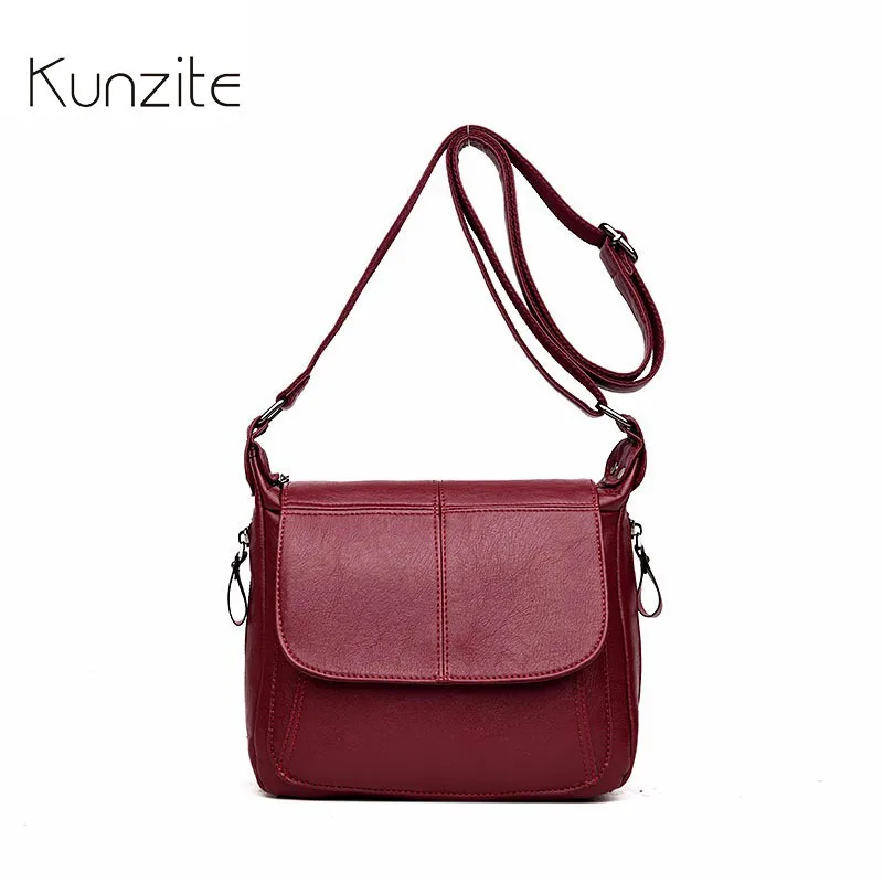 Kunzite женские кожаные сумки на плечо для дизайнерского бренда Винтажные Сумки дам