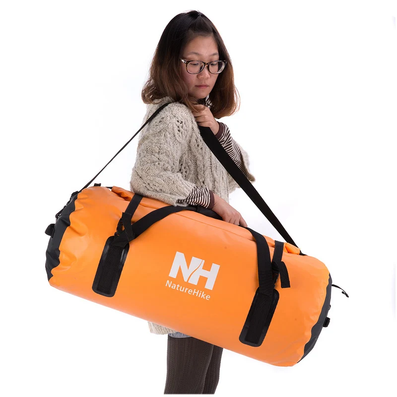 Naturehike Водонепроницаемая Сумка дорожная 60L сухая сумка с ремешком сумка для хранения на открытом воздухе Дорожная плаванье рафтинг портативная оранжевая дорожная сумка