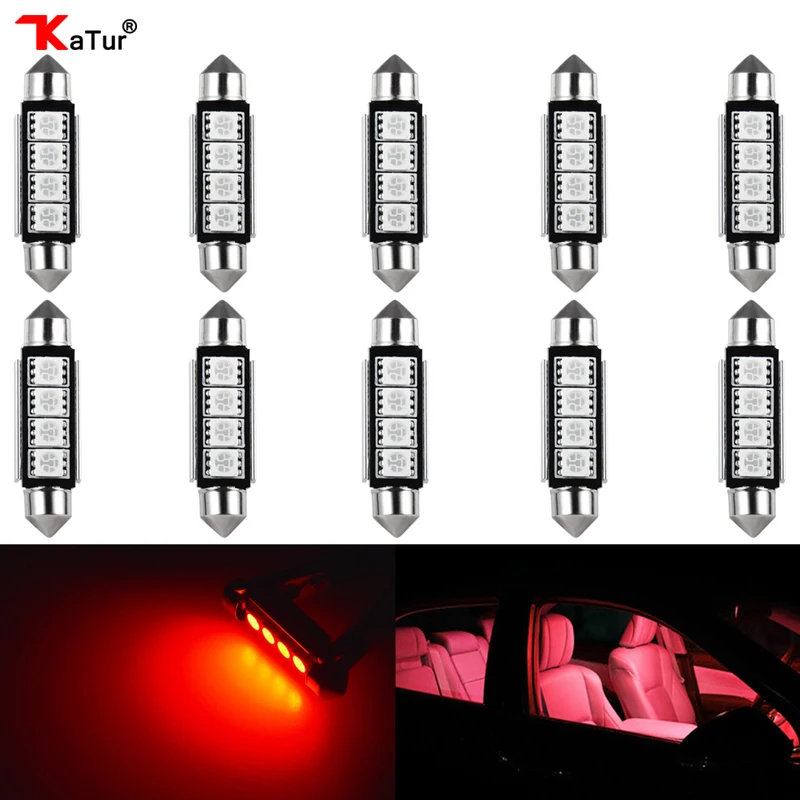 Katur 10 шт. Canbus C5W светодиод 5050 SMD гирлянда 41 мм 42 купольсветильник ПА для чтения