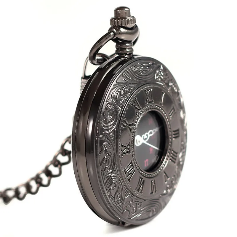 2016 Высокий Рейтинг Роман Ретро Античная Стимпанк Карманные Часы Черные Мужчины