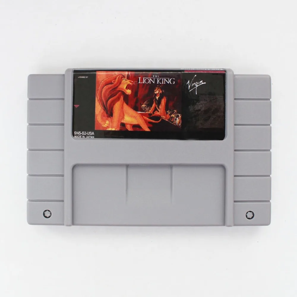 Король Лев 16 бит большой серый карточная игра для NTSC игры Прямая доставка |
