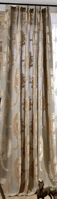 Coffee Curtain Занавески для гостиной, спальни, тканые жаккардовые занавески Европейского типа для гостиной, трикотажные фланелеты - Цвет: Coffee Curtain