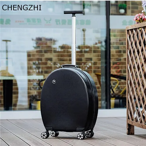 black CHENGZHI 2" дюймовый ABS+ PC багаж на колёсиках, Вертушка для девочек, для переноски багажа, чемодан для путешествий с колесами - Цвет: black