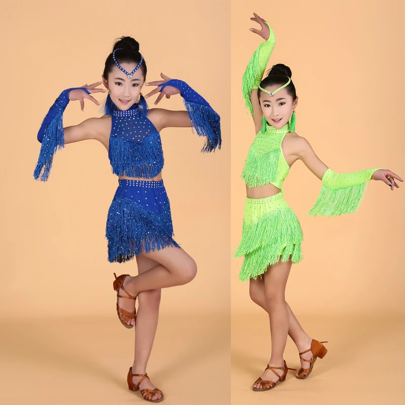 Детское платье для латиноамериканских танцев с кисточками | Тематическая одежда