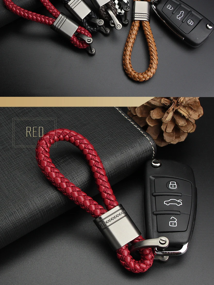 Стильный кожаный для ключа от автомобиля брелок для Ford Infiniti Fiat Хонда Хендай Jaguar Kia Jeep Lexus брелок аксессуары