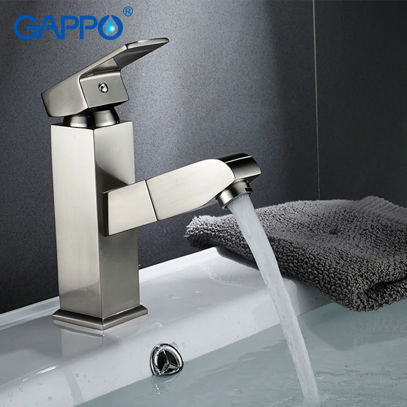 Смеситель для раковины GAPPO выдвижной кран умывальника ванной комнаты крепление