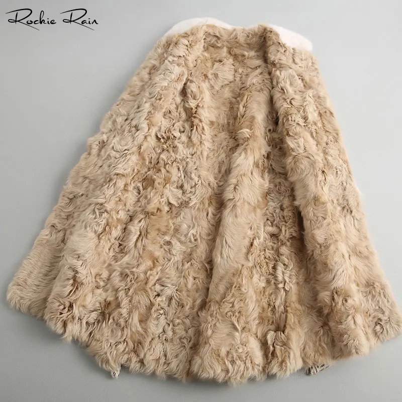 Women's Long Fashion Wool Trench Coats and Jackets with Real Fur Lining Mink Collar Keep Warm in Autumn Winter | Женская одежда