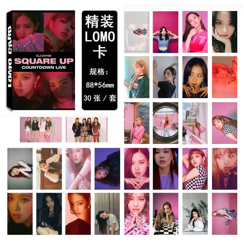 30 шт./компл. KPOP BLACKPINK девушки квадратный альбом фото карты ПВХ карты самодельные ломо карты фотокарты