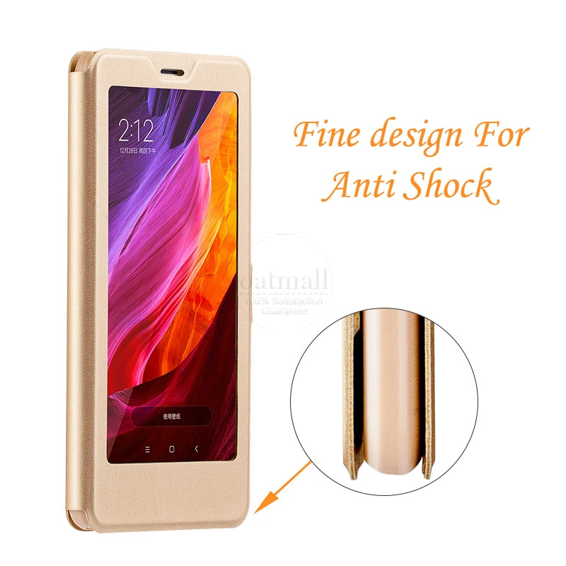 Роскошный умный флип чехол из искусственной кожи для Xiaomi Redmi 5 Plus с подставкой и