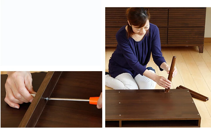 Современный центральный стол с 2 выдвижными ящиками отделанный ореховым орехом