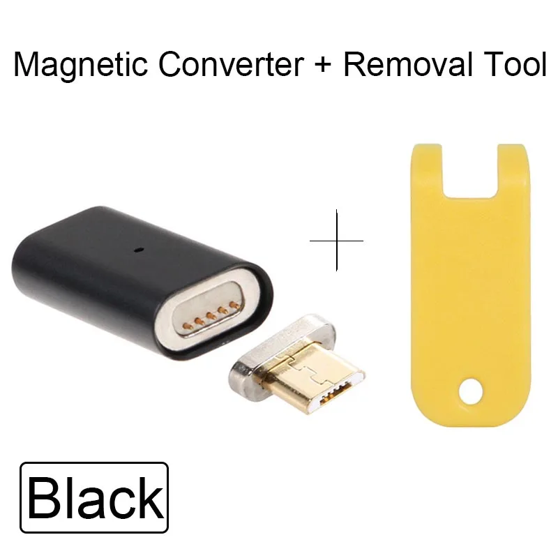 Black YIESOM Micro USB магнитное зарядное устройство адаптер данных с светодиодный светильник магнитные кабели адаптер преобразования для SAMSUNG GALAXY Android устройства - Цвет: Black