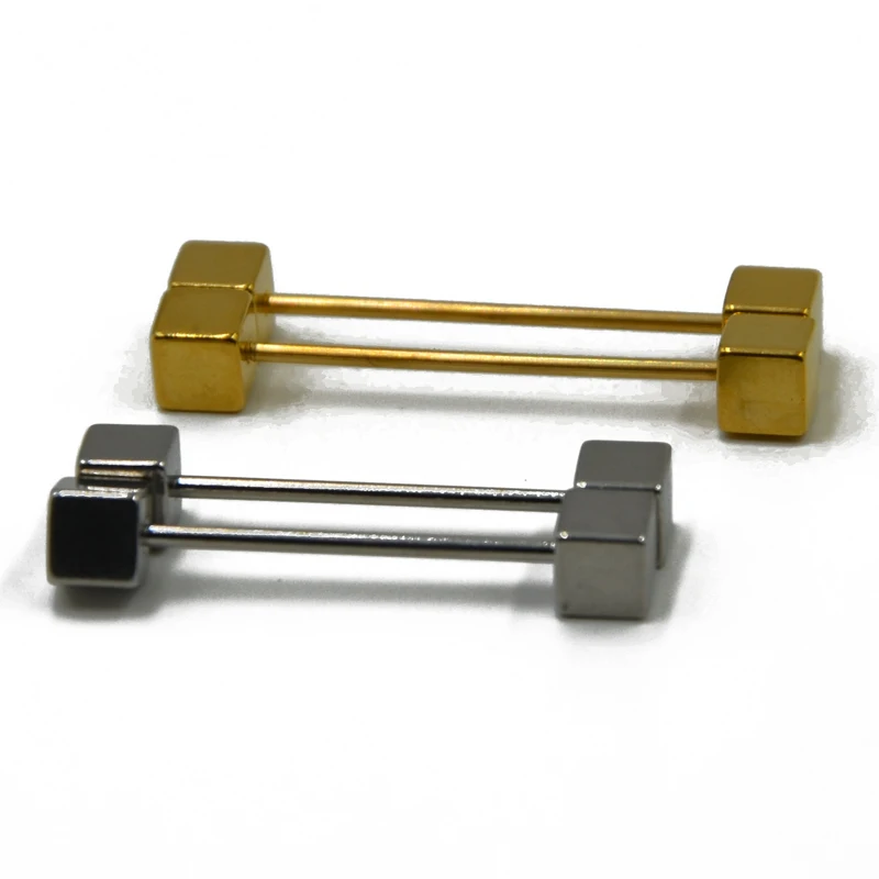 Showlove 2pcs 316 Stainless Steel Square Shape 16G Long industrial Barbell Cartilage Earrings Body Piercing Jewelry | Украшения и