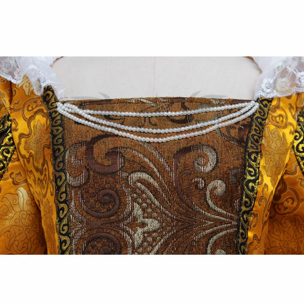 Женское вечернее платье в викторианском стиле золотое средневековое эпоксидное