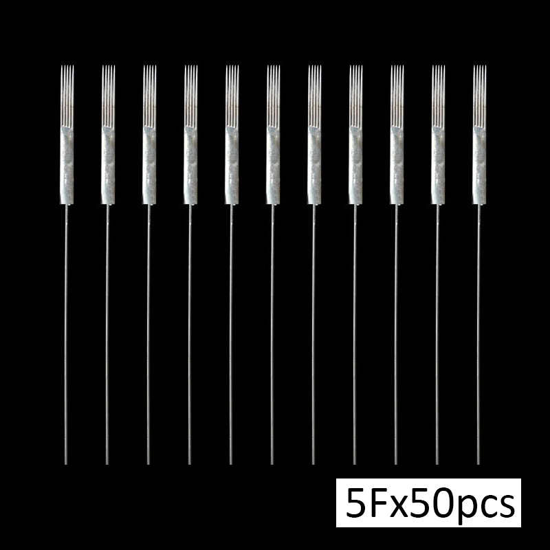 50 шт. 5F иглы для татуажа бровей машинка перманентного макияжа микроблейдинг