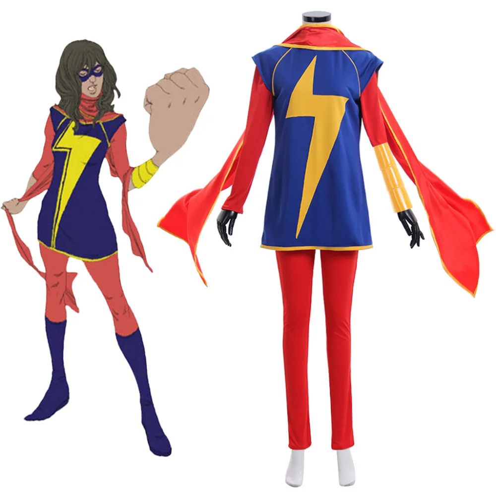

Kamala Khan костюм для косплея костюм для взрослых Хэллоуин Косплей Костюм