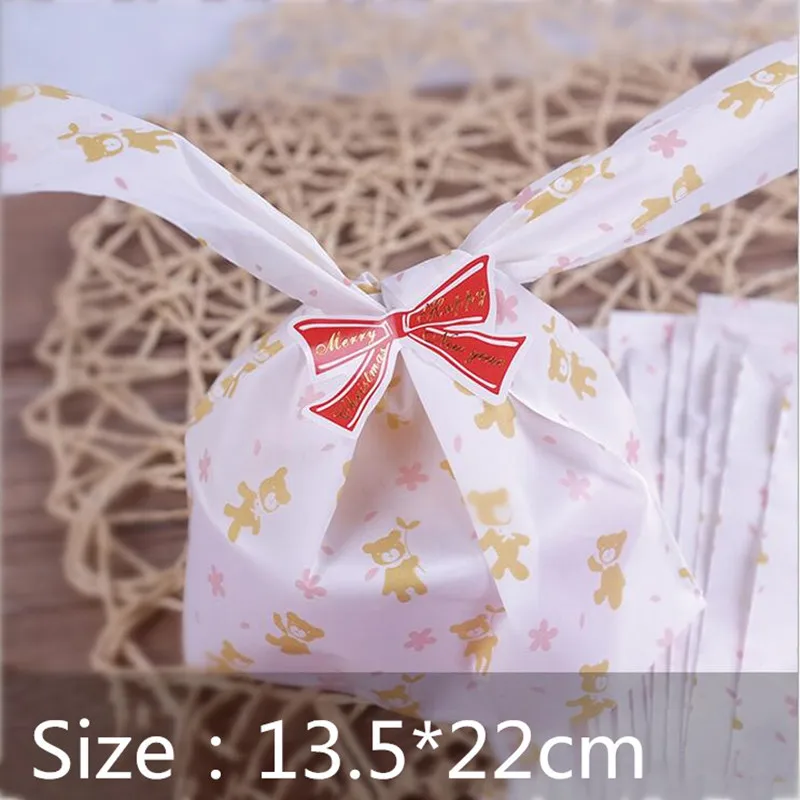 50 шт розовый лист мини медведь с кроличьими ушами для печенья мешки пластиковые