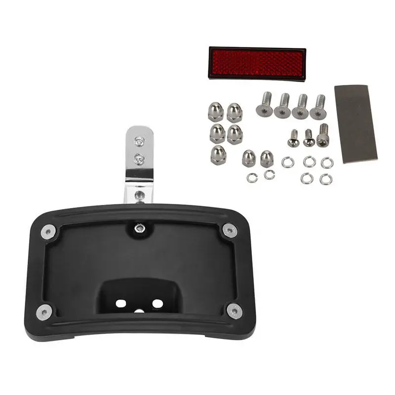 Черный мотоциклетный изогнутый алюминиевый кронштейн для номерного знака Harley