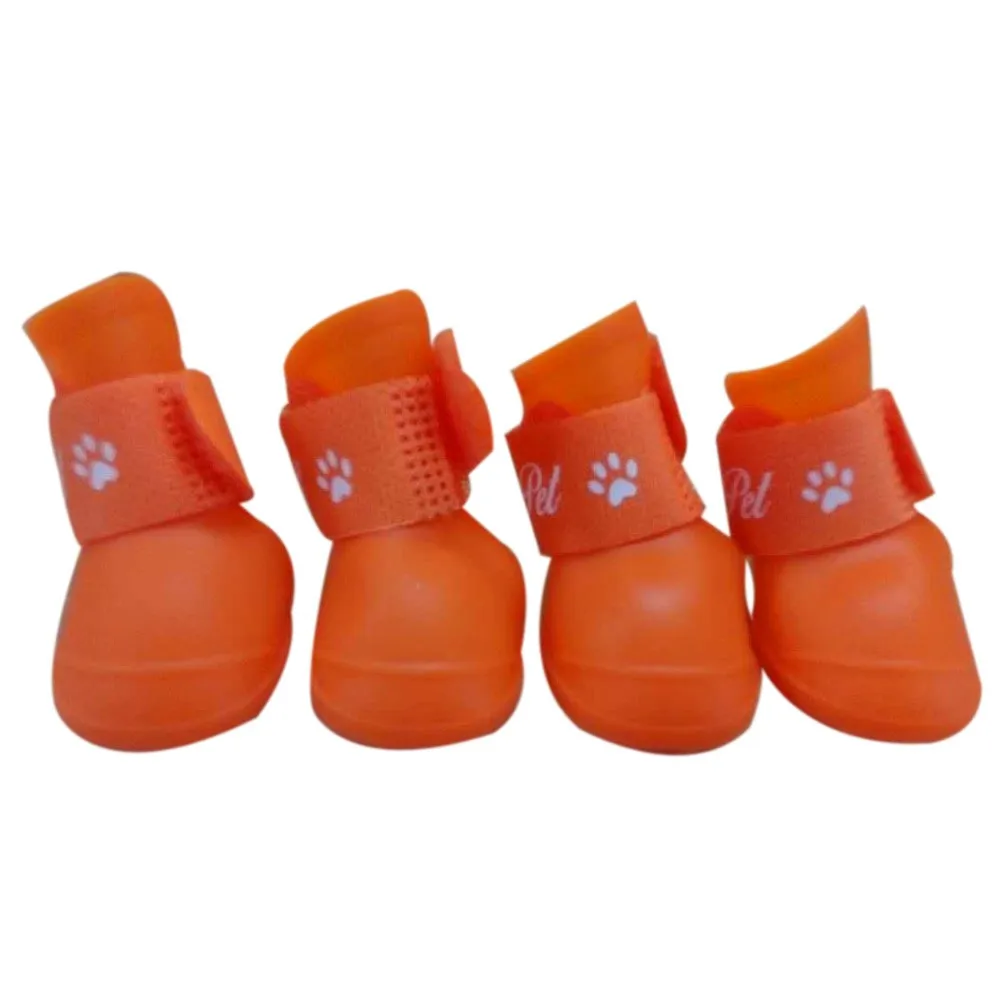 4 шт./компл. силиконовая Обувь для собак водонепроницаемые резиновые сапоги ярких