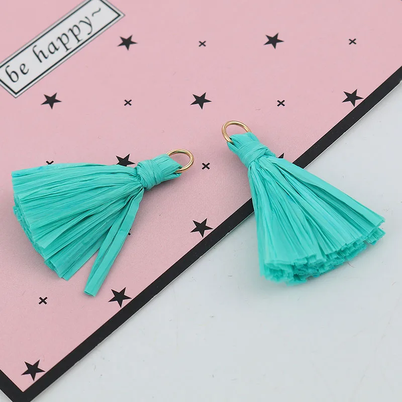 20 шт./компл. Raffia кисточкой Подвески с металлические круги DIY ювелирных изделий ремесленные поставки одежды аксессуары украшения