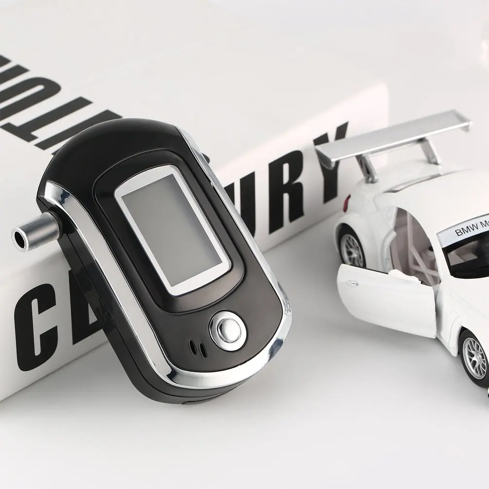 Высокоточный цифровой алкотестер с ЖК дисплеем и 5 мундштуками AT6000 горячая