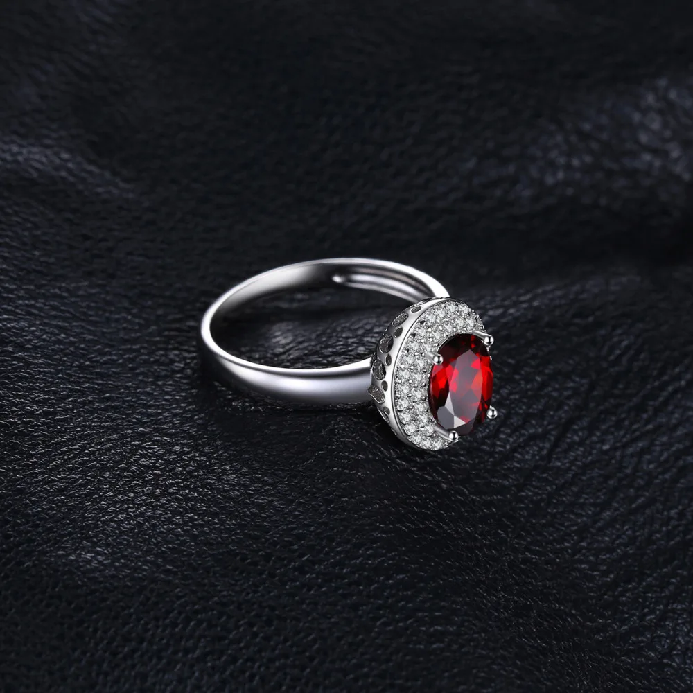 JewelryPalace классический 1.9ct натуральный красный гранат Halo Юбилей Обручение кольцо