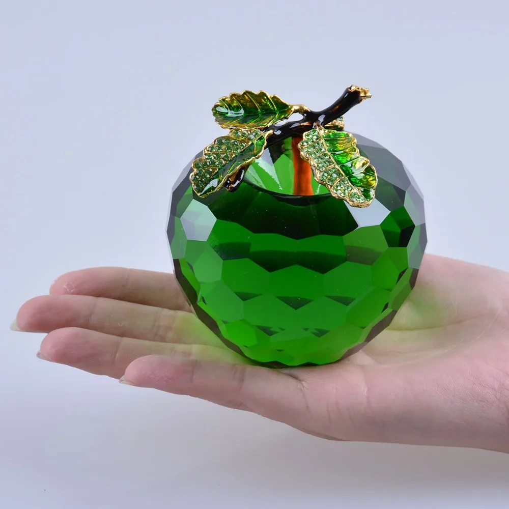 Красное глянцевое стекло 80 мм в виде яблока пресс папье подарки художественные и