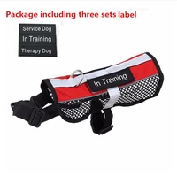 reflective breathable service dog harness vest removable tape pet harness mesh vest three designs labels harness for dogs