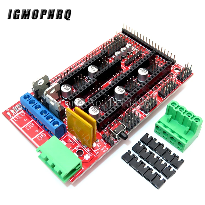 Mega 2560 R3 CH340+ 1 шт. RAMPS 1,4 контроллер+ 5 шт. A4988/DRV8825 модуль шагового драйвера+ 1 шт. 12864 контроллер для 3d принтера комплект