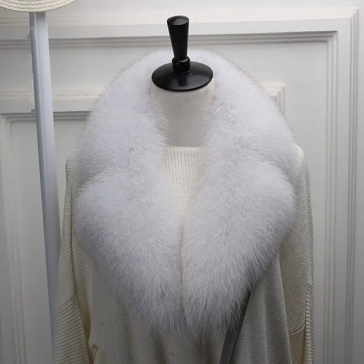 Новинка,, натуральный Лисий мех, воротник, шарф, 90 см, зимний, женский, настоящий, Лисий мех, воротник, теплый шарф