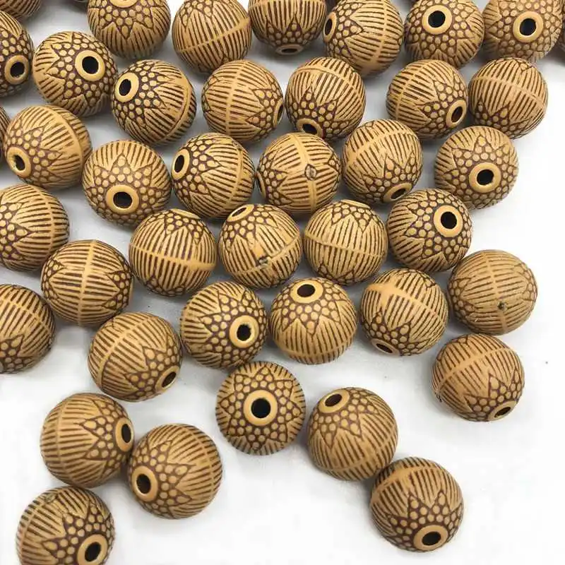 11mm 30pcs Новые дешевые акриловые бусины ручной работы, имитация деревянных бусин круглой формы, подходит для изготовления браслетов и ожерелий - Цвет: 11mm 30pcs