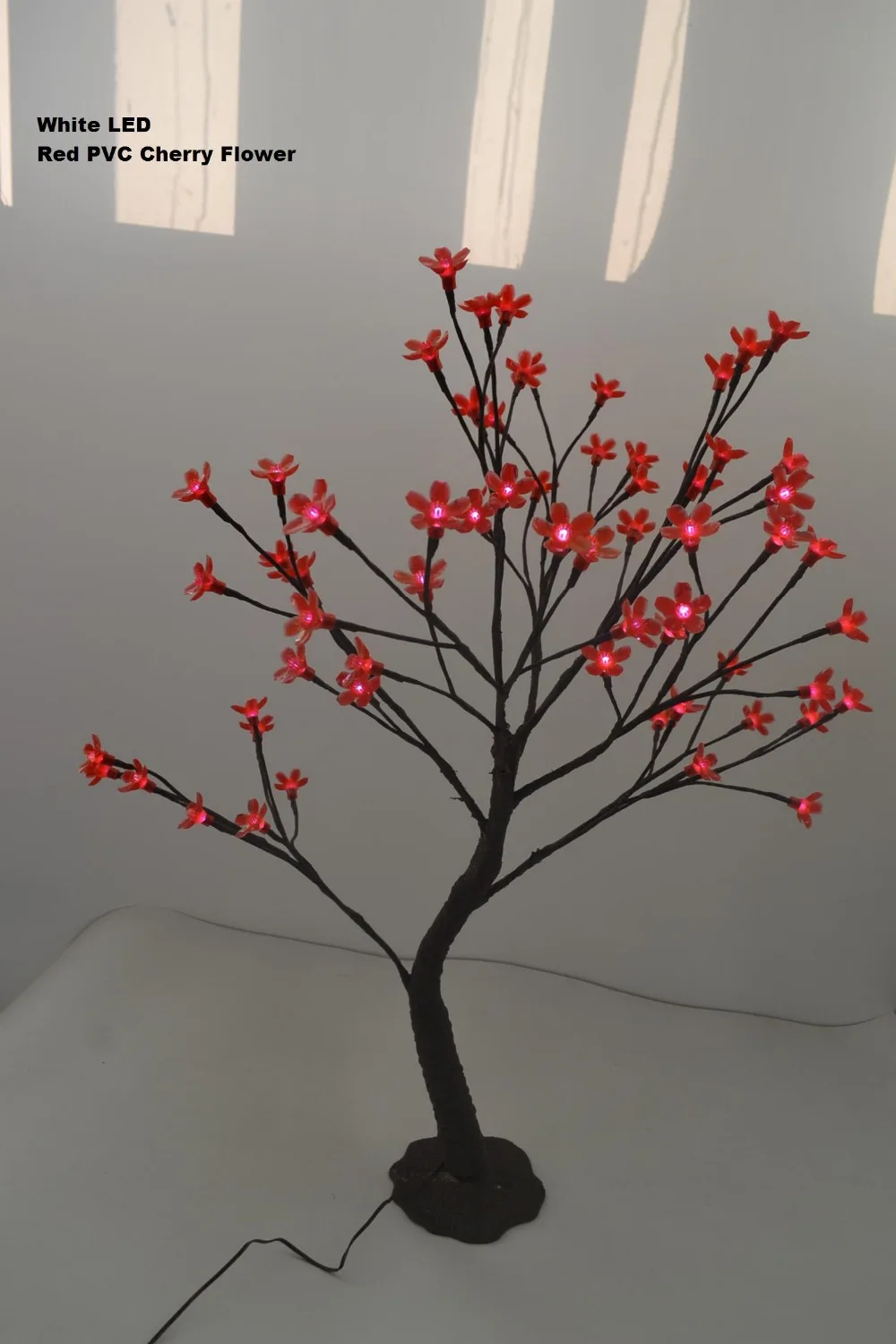 64 шт. белый светодиод большие красочные ПВХ Cherry Blossom Цветок Дерево в 70 см стоя вишня с База и природа магистрали лечения