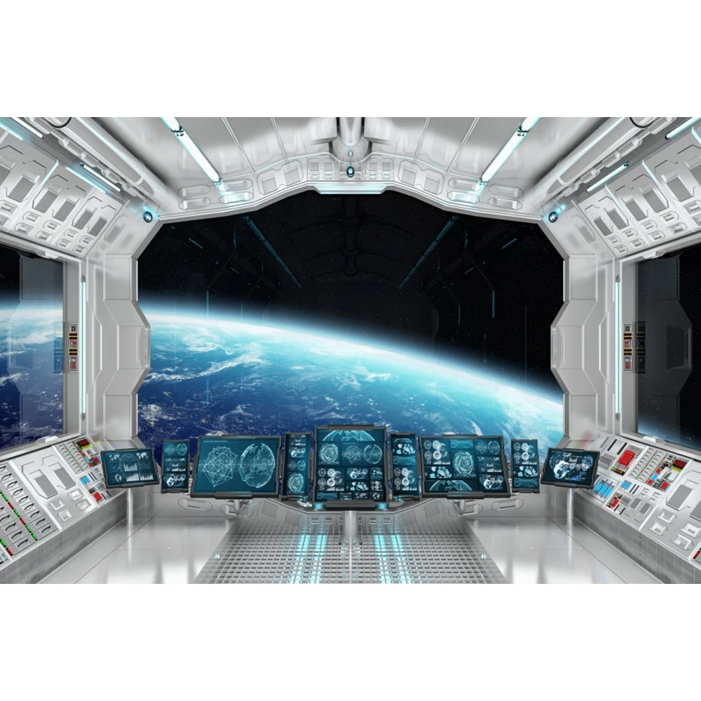 

Yeele Baby Boys Party Backdrops Space Station Universe Photography Background Customized Photographic Backdrop For Photo Studio