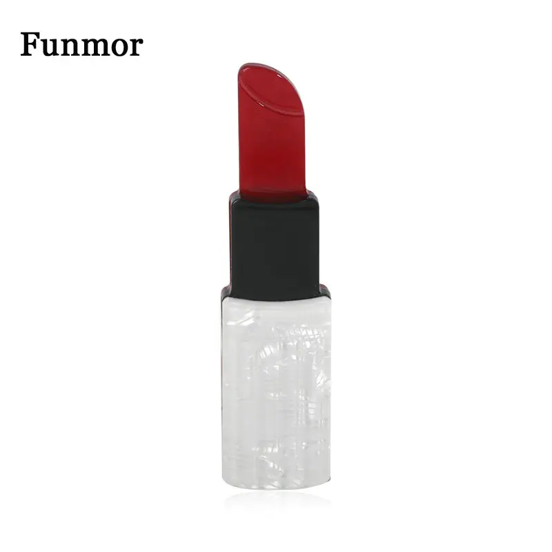Funmor Мода губная помада акриловая брошь для Для женщин девушки платье сумка