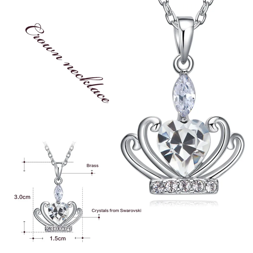 Cdyle женское ожерелье из розового золота с блестящей корона принцессы со стразами