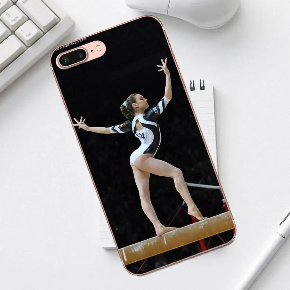 Любовь гимнастика баланс луч ТПУ узор Розовый для iPhone 4 4S 5 5C SE 6 6S 7 8 Plus X XS Max XR Galaxy A3