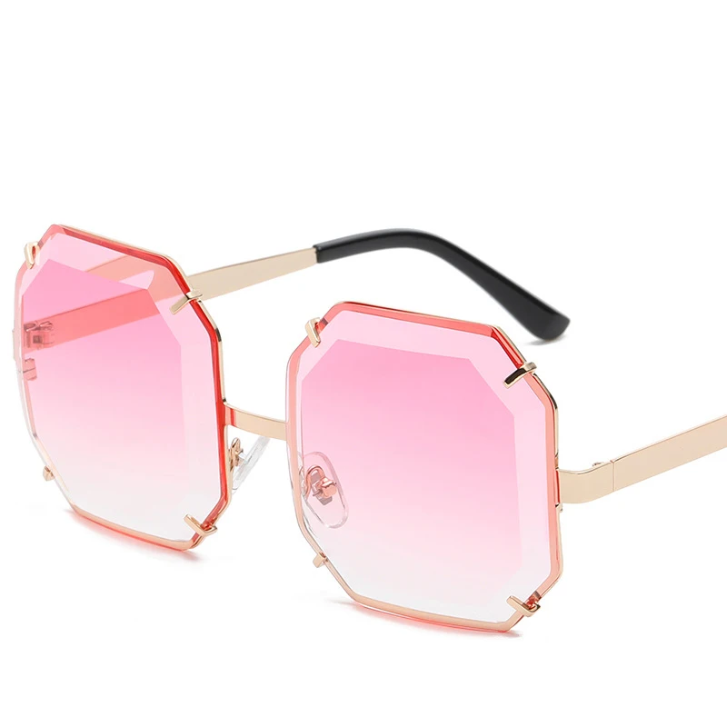 New Trend Polygon Rimless Sunglasses Women Fashion Oversized Square Mirror Eyewear Sun Glasses Female Lunette De Soleil Femme | Аксессуары
