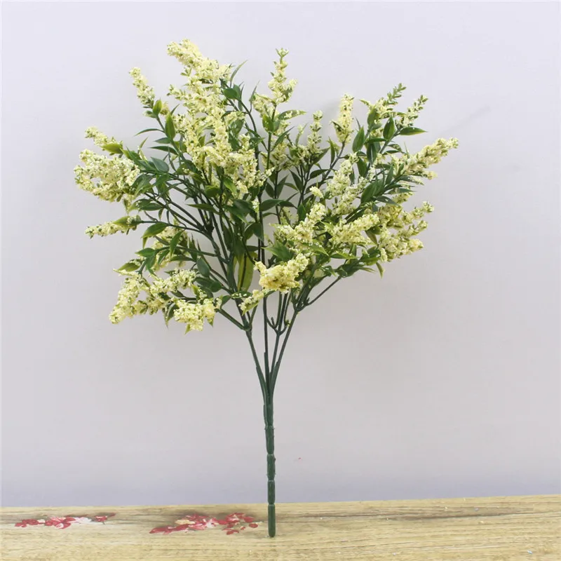 Цветы 1 букет пены цветок fleurs artificielles лаванды искусственный цветок букет для дома Свадебные украшения поддельные цвет - Цвет: Молочно-Белый