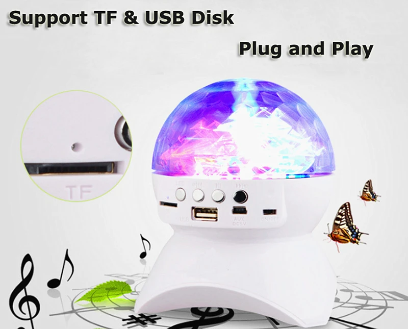 Bluetooth 3  RGB LED    DJ      USB/TF/FM /