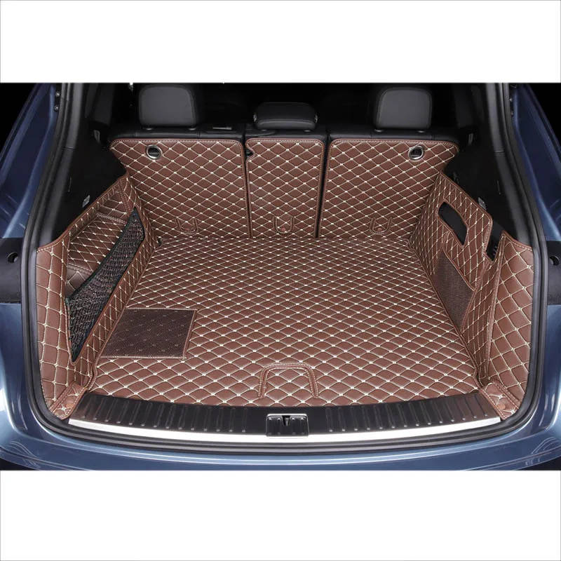 Lsrtw2017 волокно кожа багажник автомобиля коврик для porsche cayenne - Название цвета: brown 2