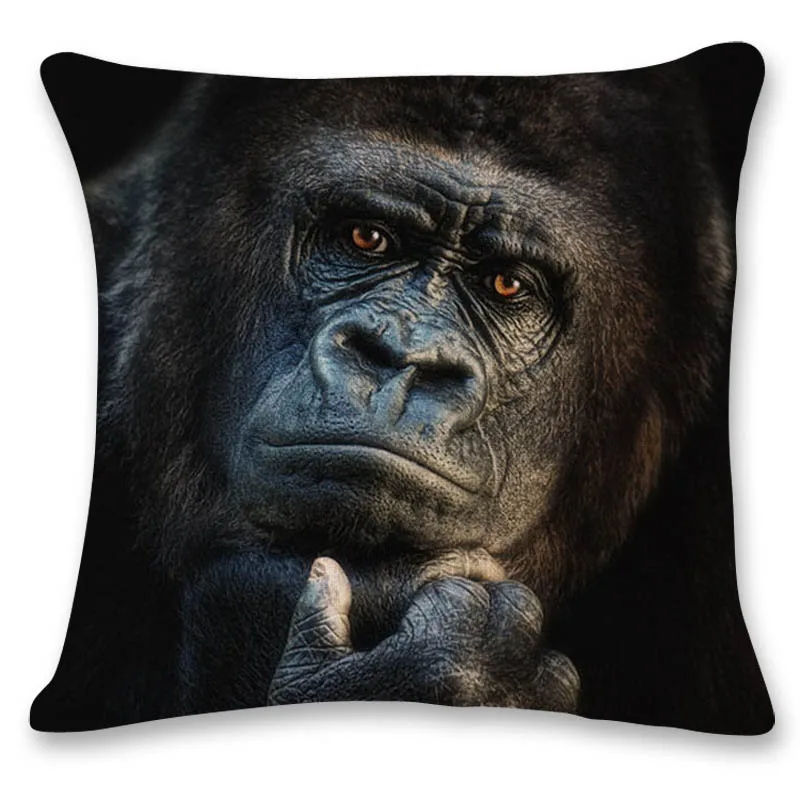 

Pillowcase Animal Pillow Cover Lion Cushion Covers Panda Throw Pillow Covers Tiger Elephant Gorilla Sofa Cushions Home Decor