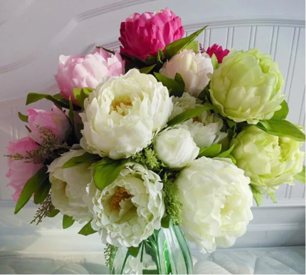 Большой искусственный шёлковый Пион цветок свадебный букет Свадебная вечеринка
