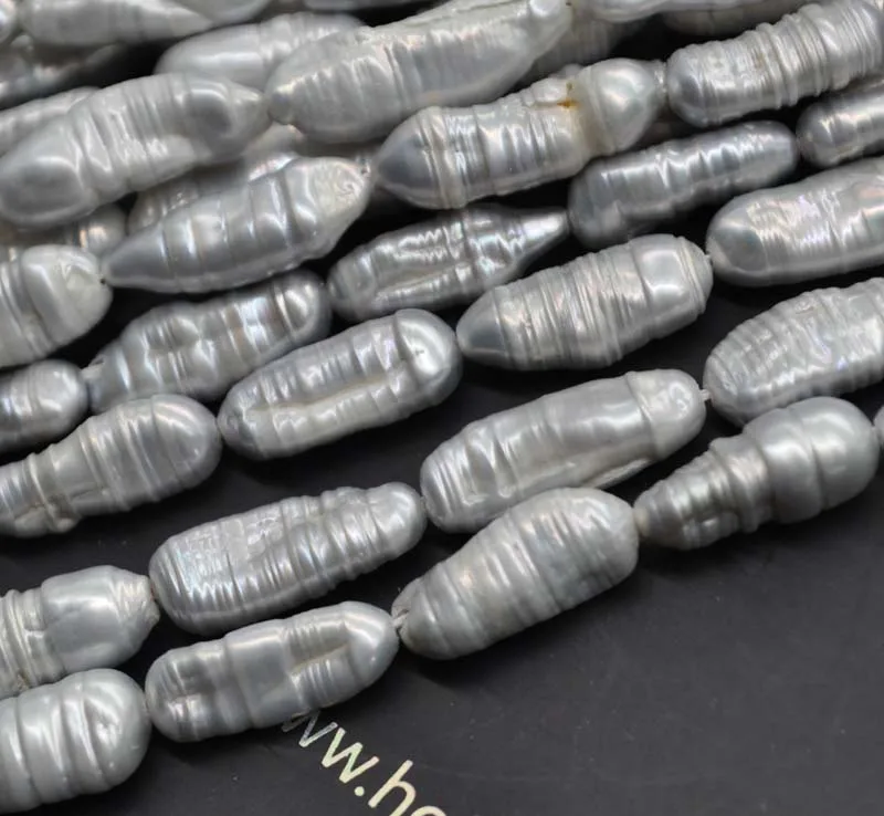 Оптовая продажа партия из 5 нитей серого пресноводного жемчуга A015 | Украшения и