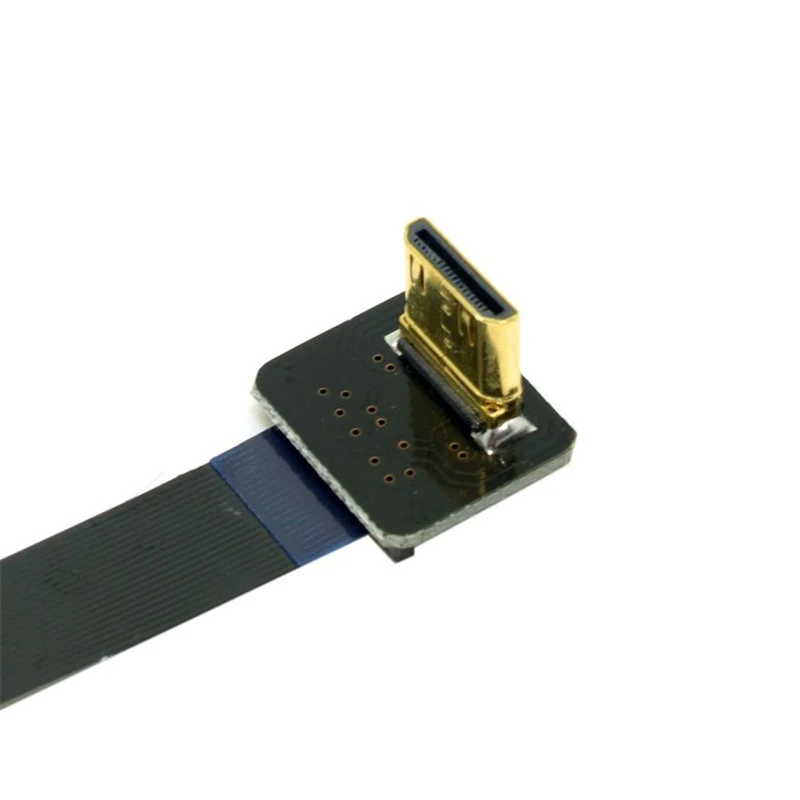50 см 90 градусов вниз угловой FPV мини HDMI мужчина к Мужской FPC плоский кабель для