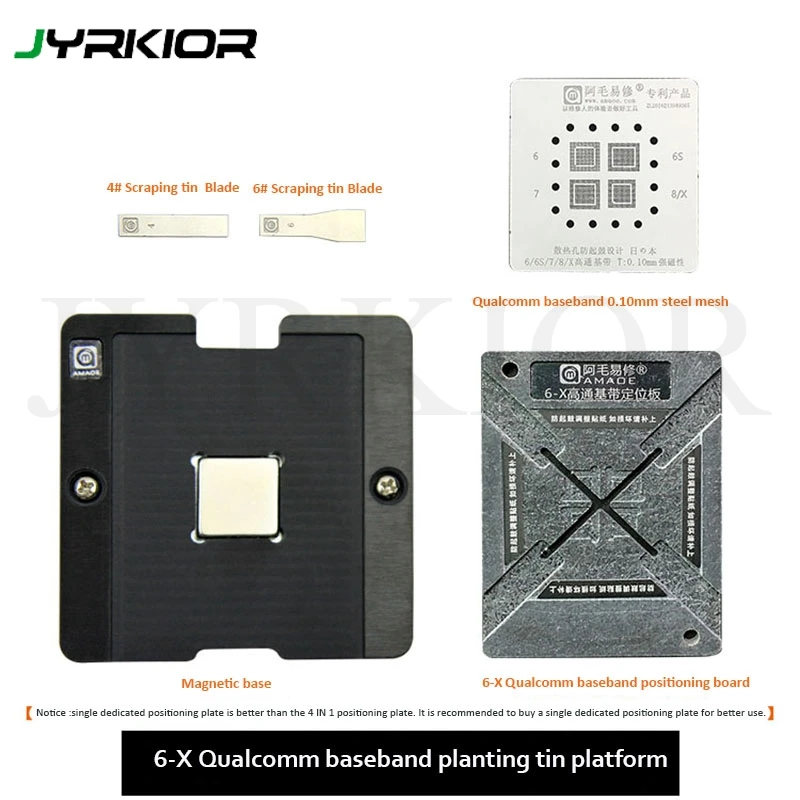 Jyrkior для iPhone 6/6P/6S/6SP/7/7P/8/8P/X Qualcomm Baseband CPU BGA трафарет завод жестяная Стальная