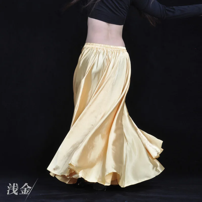 Wholesale Satin Belly Dance Skirt for Women Cheap Belly Dancing Costume Skirts on Sale Women Dance Dress LD010 - Цвет: Gold